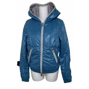 Duvetica Italy Down Lightweight Raincoat Bomber Blue Jacket 42‎ (US S)